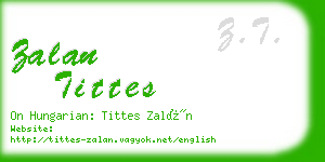 zalan tittes business card